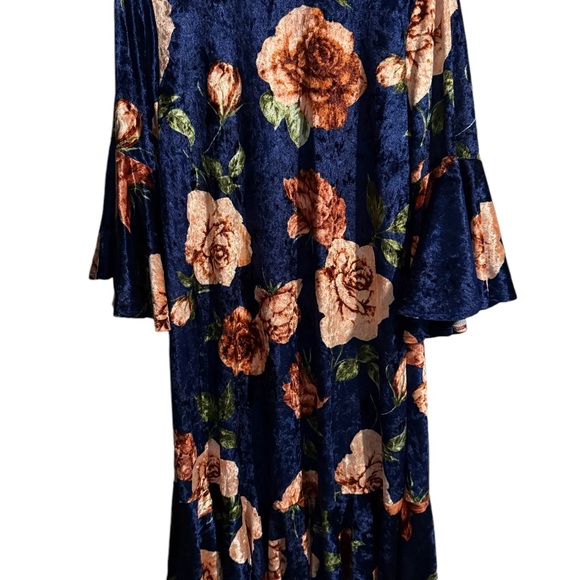 LuLaRoe Blue and Brown Long Sleeve Dress - Picture 9 of 9